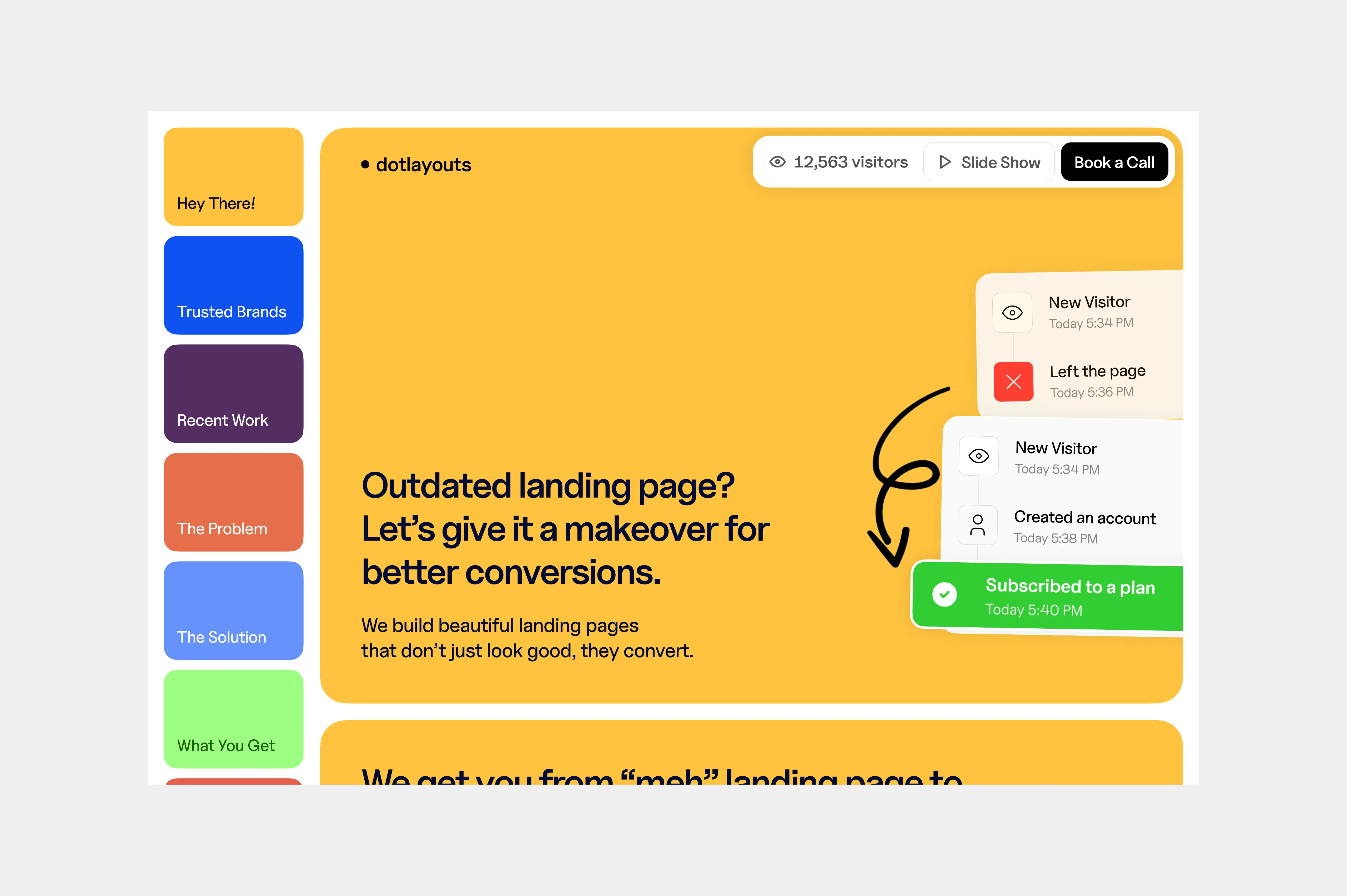 dot layouts — landing-hero