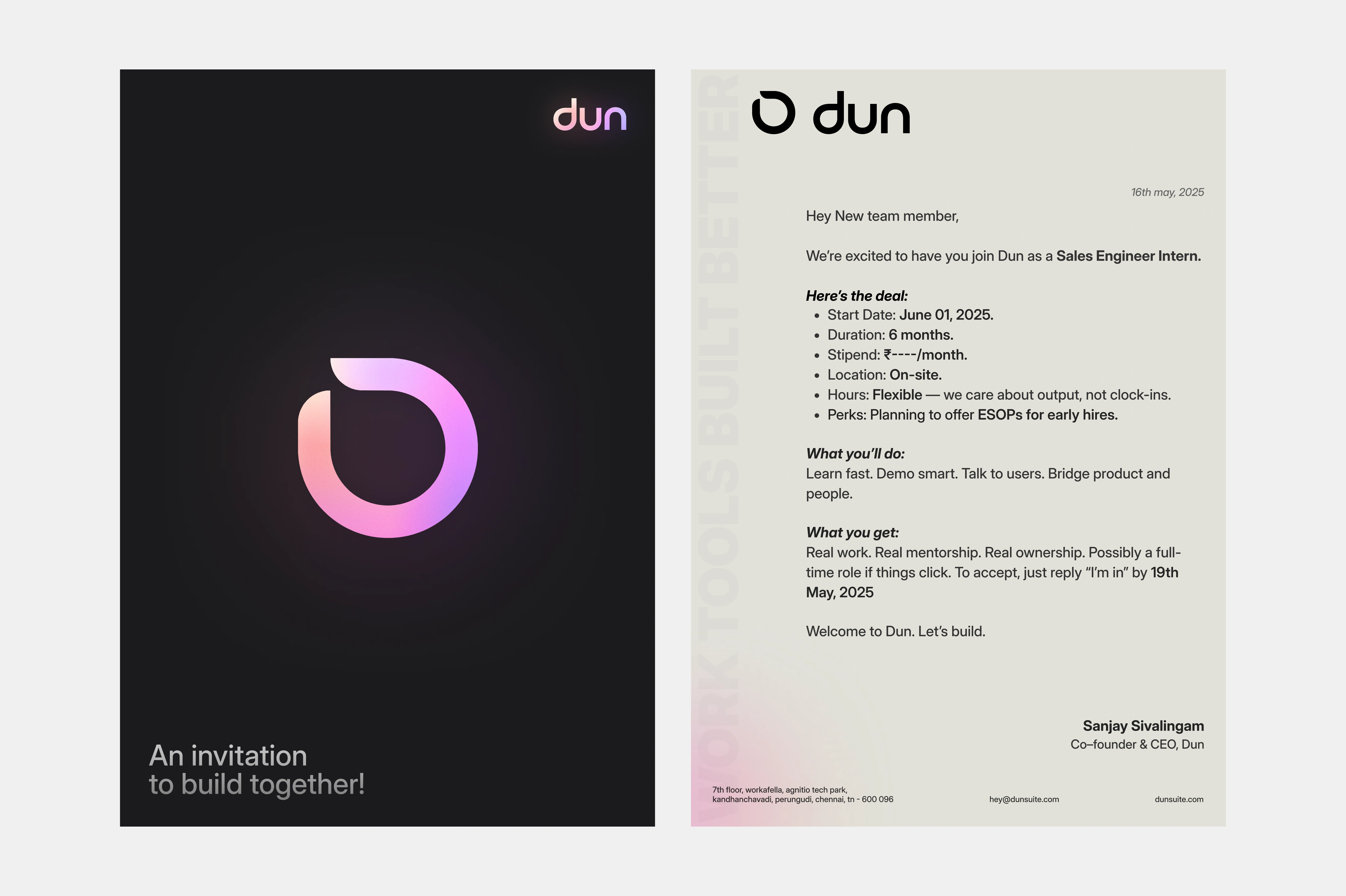 dun — letterhead